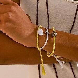 Free People NWT Yellow and Silver Bracelet Set with Silver Accents